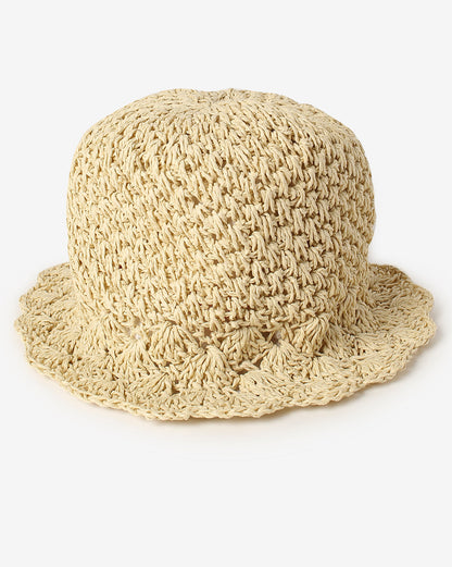 Beige Textured Bucket Hat