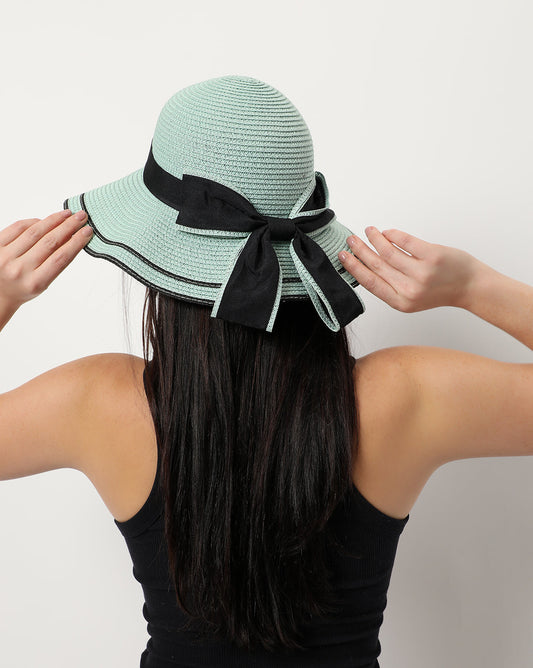 Green Textured Sun Hat