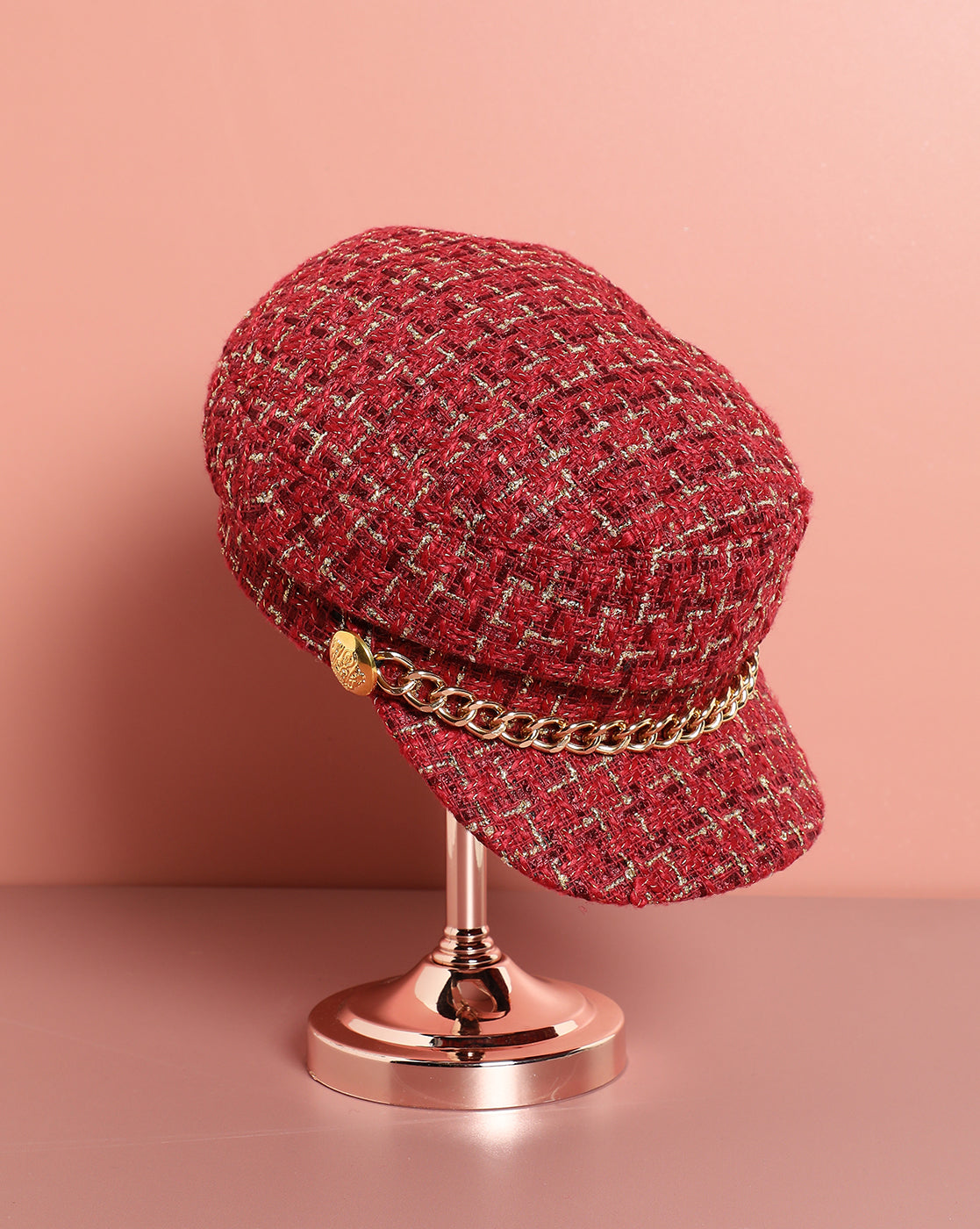 Red Textured Breton Cap
