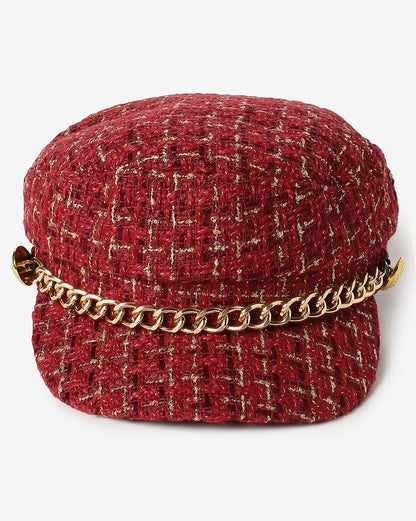 Red Textured Breton Cap