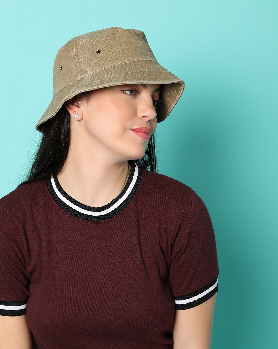 Brown Vintage Bucket Cap