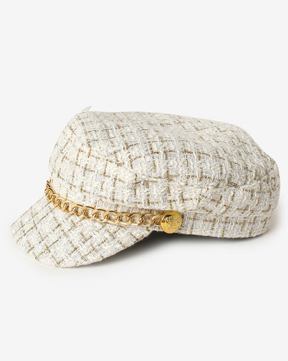 White Textured Breton Cap