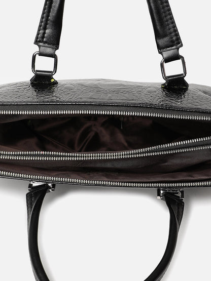 TEXTURED BLACK LAPTOP BAG