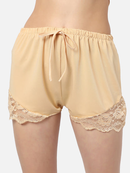 Solid Crop Top and Short Satin Night Wear Set For Women
