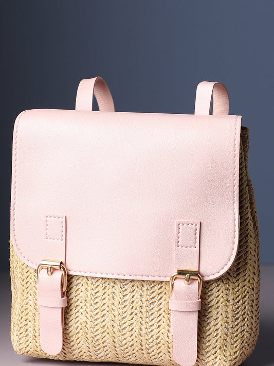 Shirley Pink & Beige Backpack