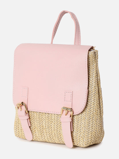 Shirley Pink & Beige Backpack