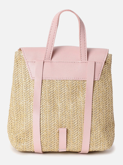 Shirley Pink & Beige Backpack