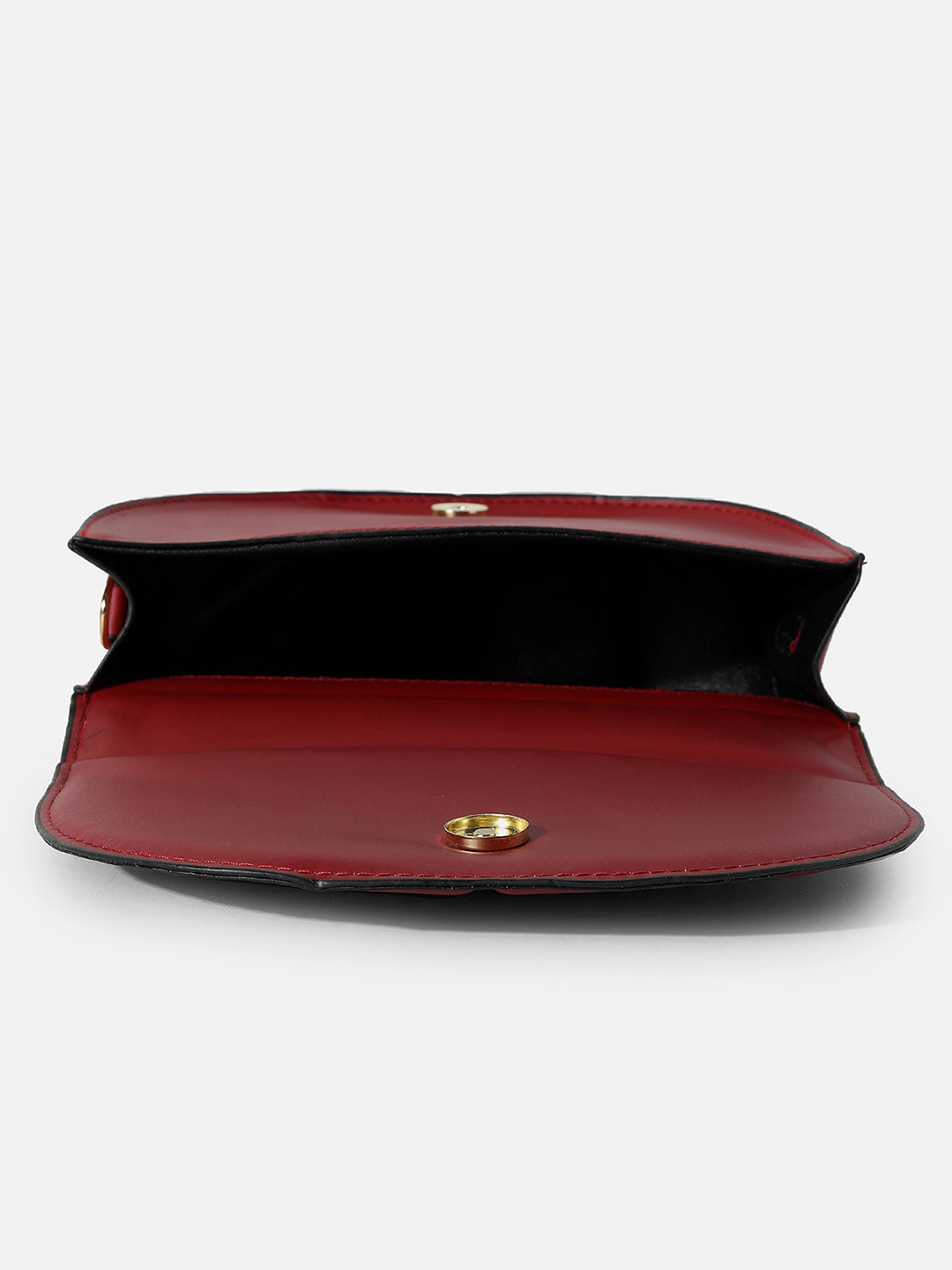 RED TEXTURED VEGAN LEATHER SLING BAG