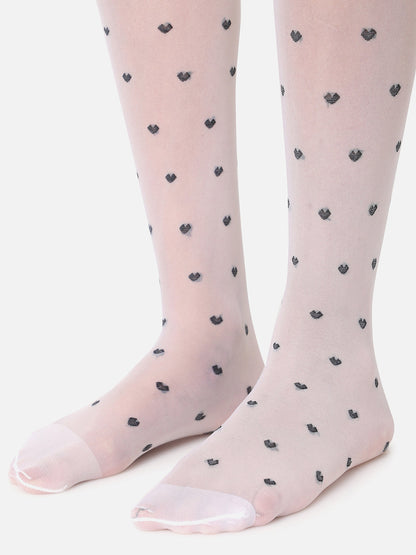 White Knee High Stockings With Bow
