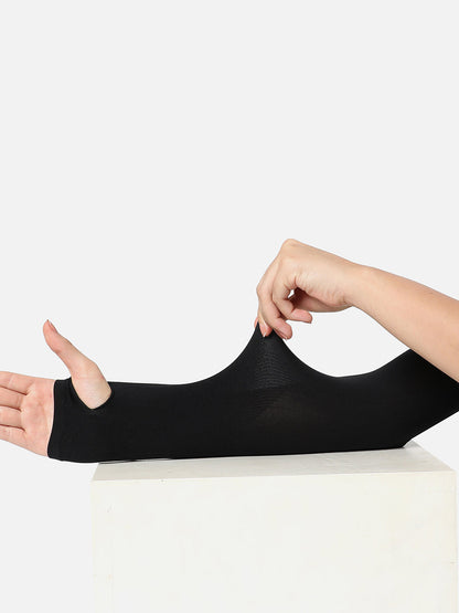 Black Solid Detachable Arm Sleeves