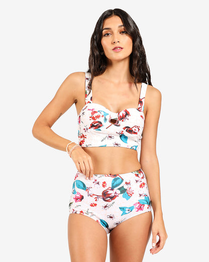 Floral Print 2 Piece Swim Suit