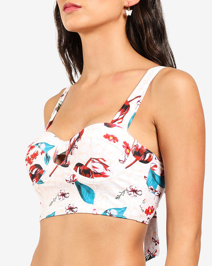 Floral Print 2 Piece Swim Suit