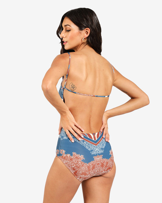 Printed Shoulder Strap One-Piece Swimsuit
