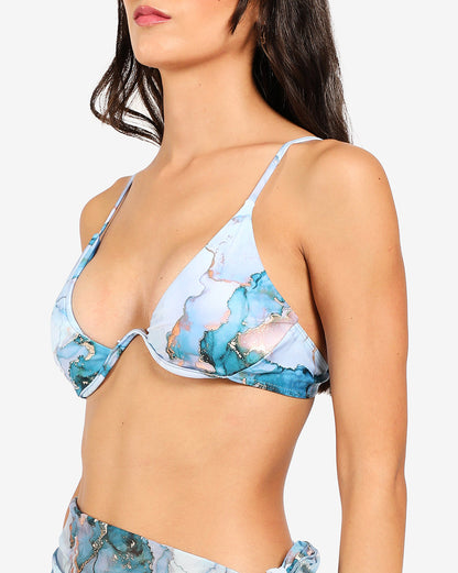 Ombre Blue 3 Piece Bikini Set