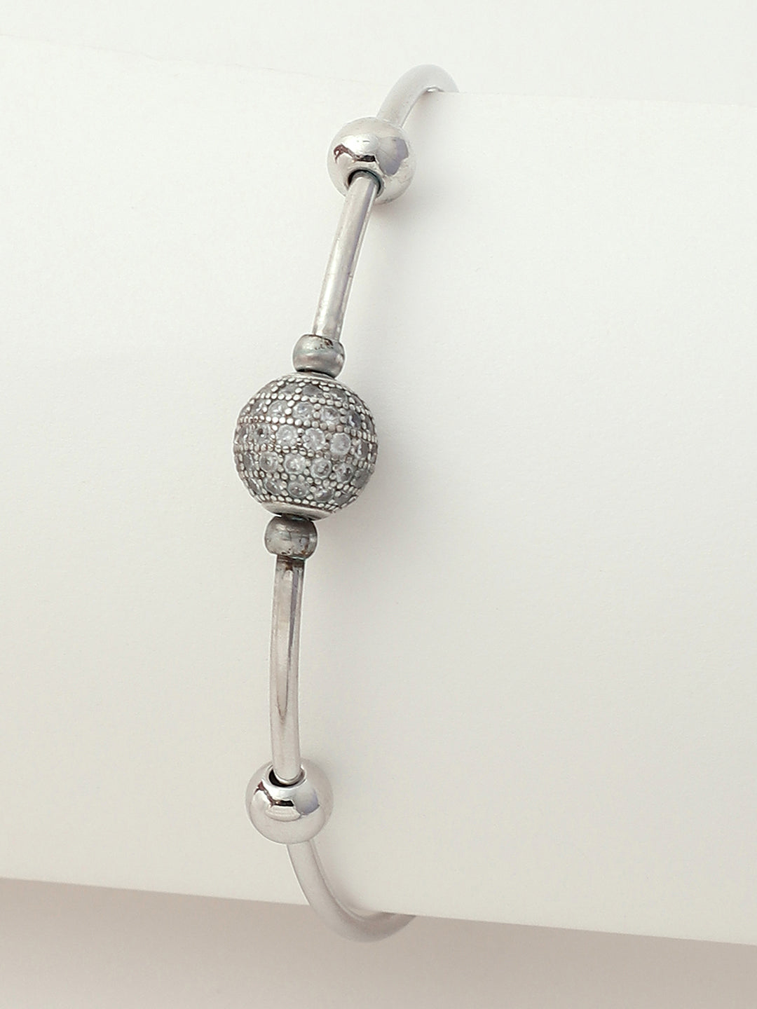 Transparent Analog Round Dial With Black Leather Strap Watch & Bracelet