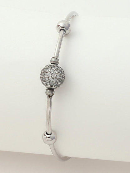 Transparent Analog Round Dial With Black Leather Strap Watch & Bracelet