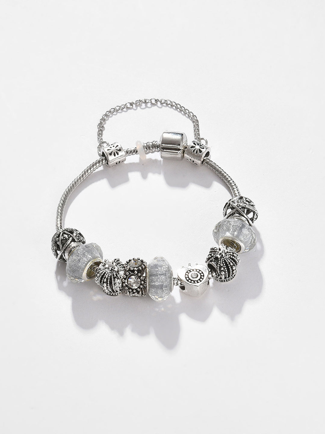 Sleek Silver Analog Round Dial With Metal Mesh Strap Watch & Bracelet