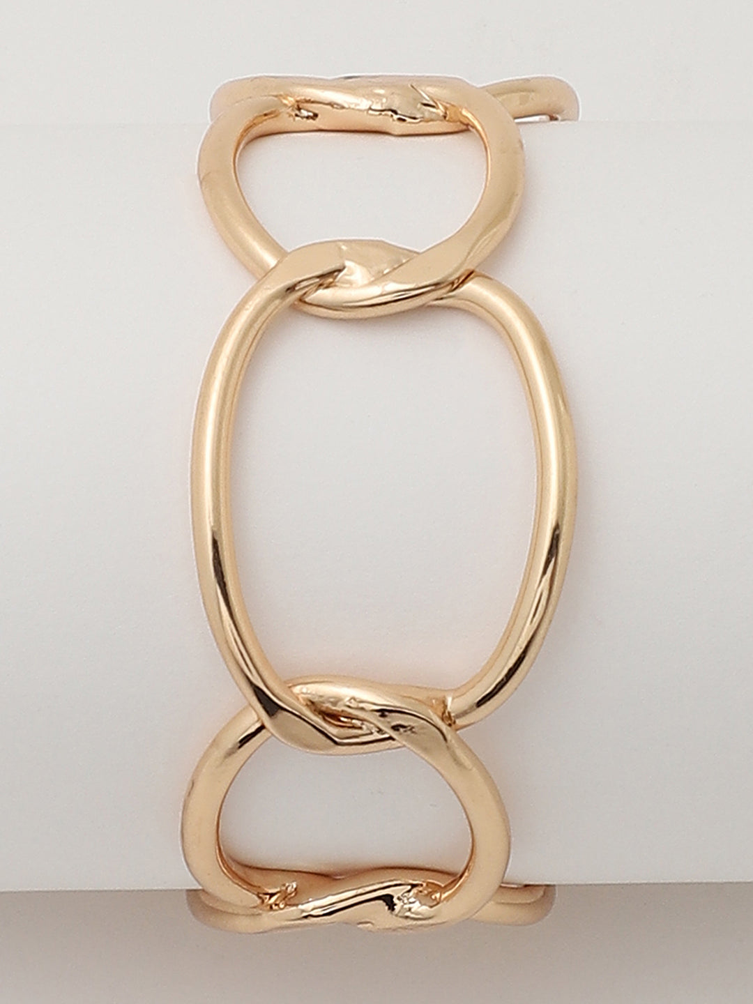 Rose Gold Analog Round Dial With Metal Mesh Strap Watch & Bracelet