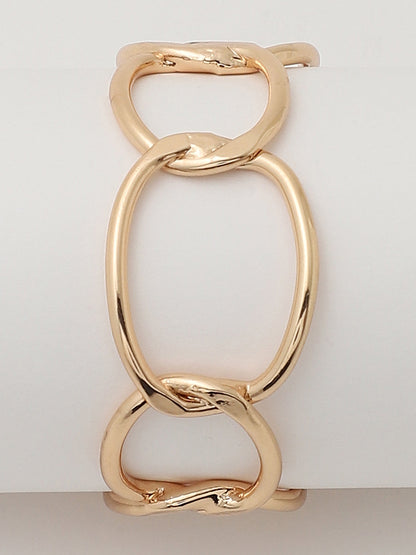 Rose Gold Analog Round Dial With Metal Mesh Strap Watch & Bracelet