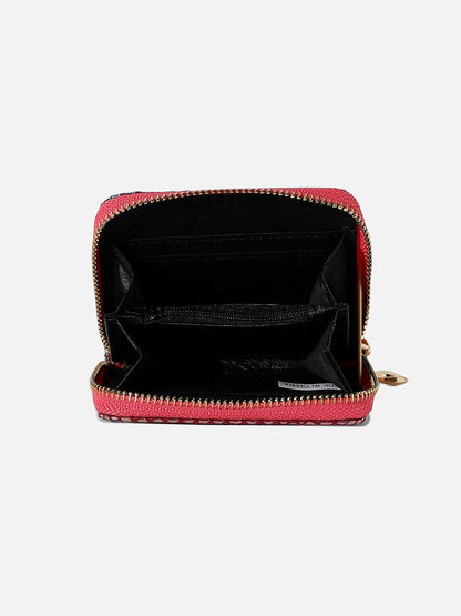 MULTICOLOUR TEXTURED VEGAN LEATHER WALLET
