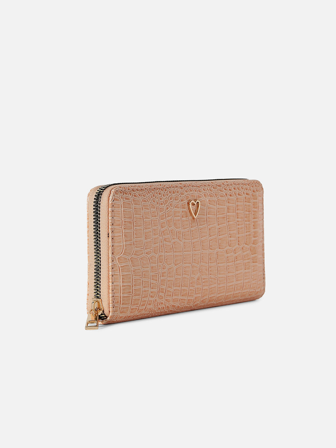 Pink Textured Vegan Leather Wallet