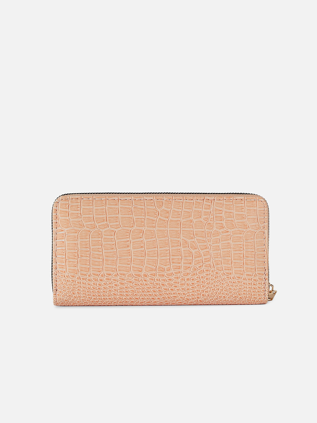 Pink Textured Vegan Leather Wallet