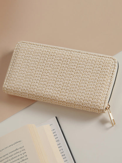White Textured Vegan Leather Wallet