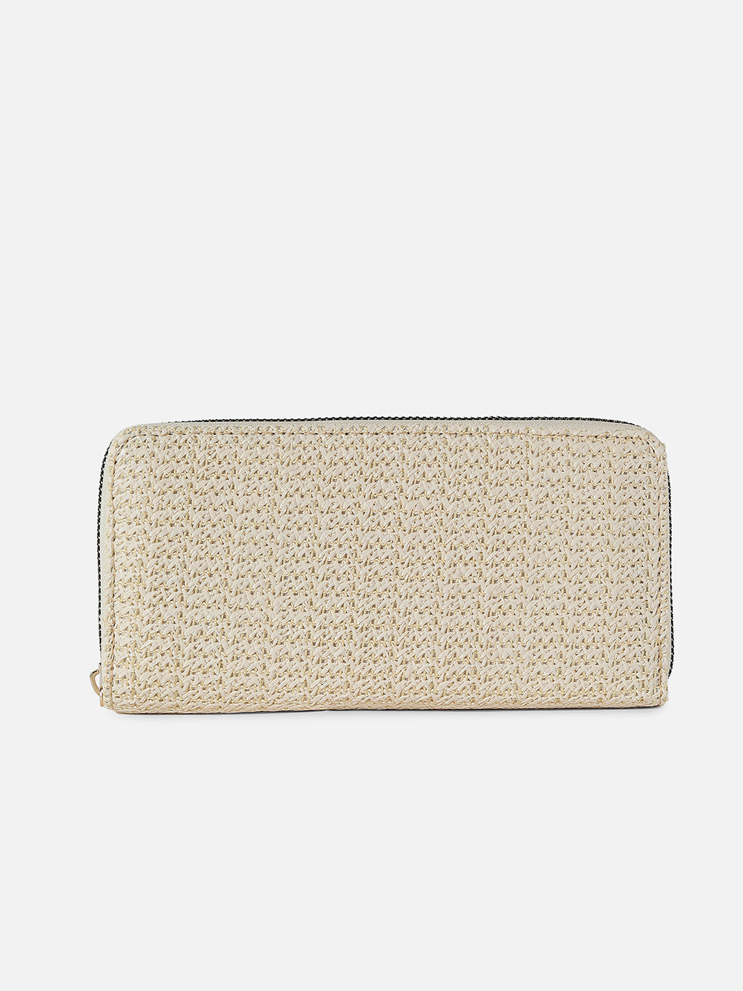 White Textured Vegan Leather Wallet