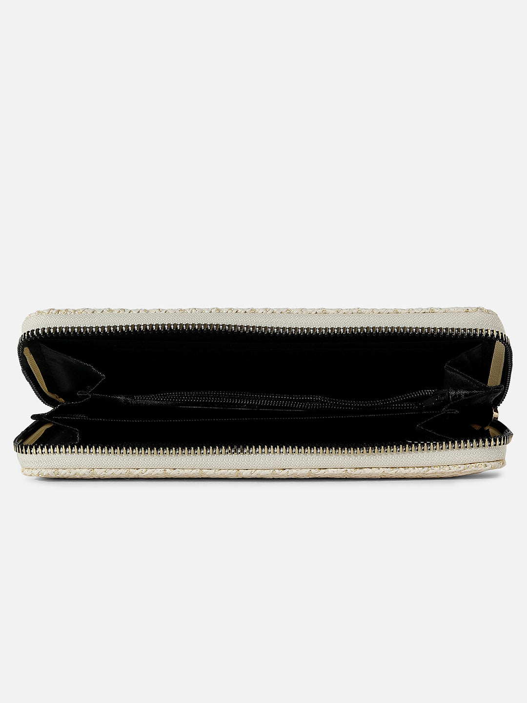 WHITE TEXTURED VEGAN LEATHER WALLET