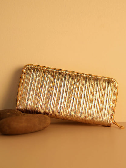 Gold Textured Vegan Leather Wallet
