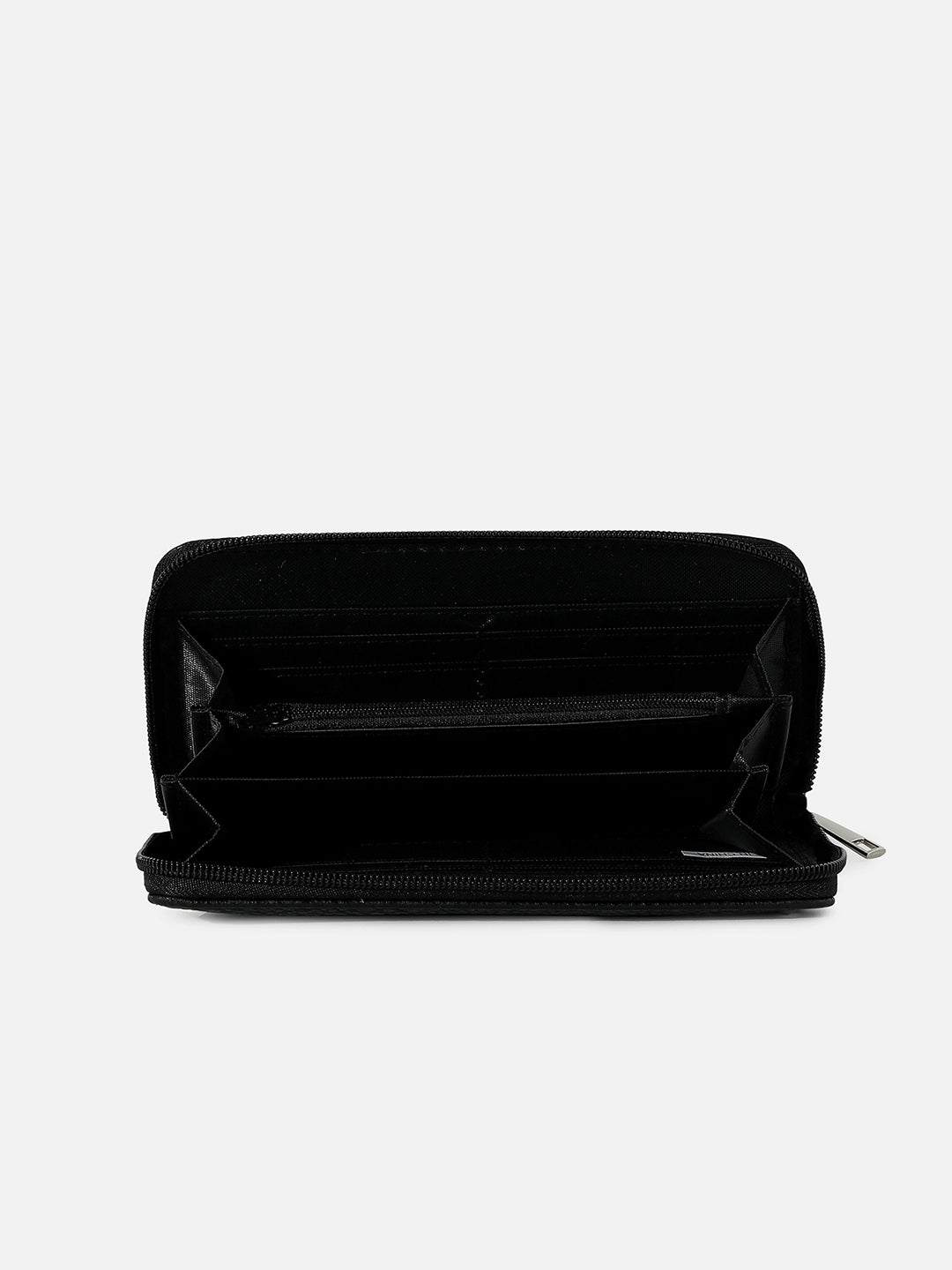 BLACK TEXTURED VEGAN LEATHER WALLET