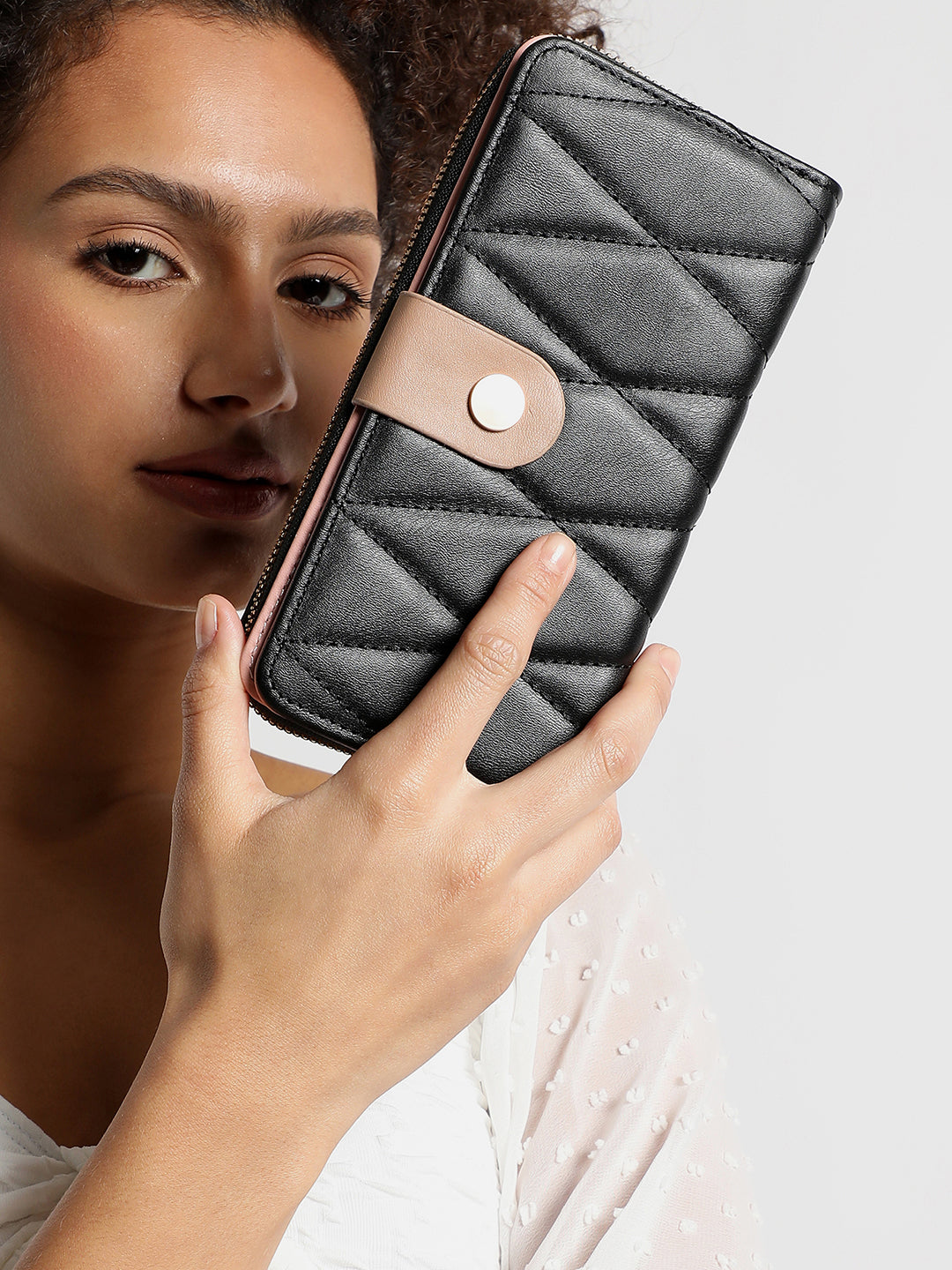 Black Textured Vegan Leather Wallet