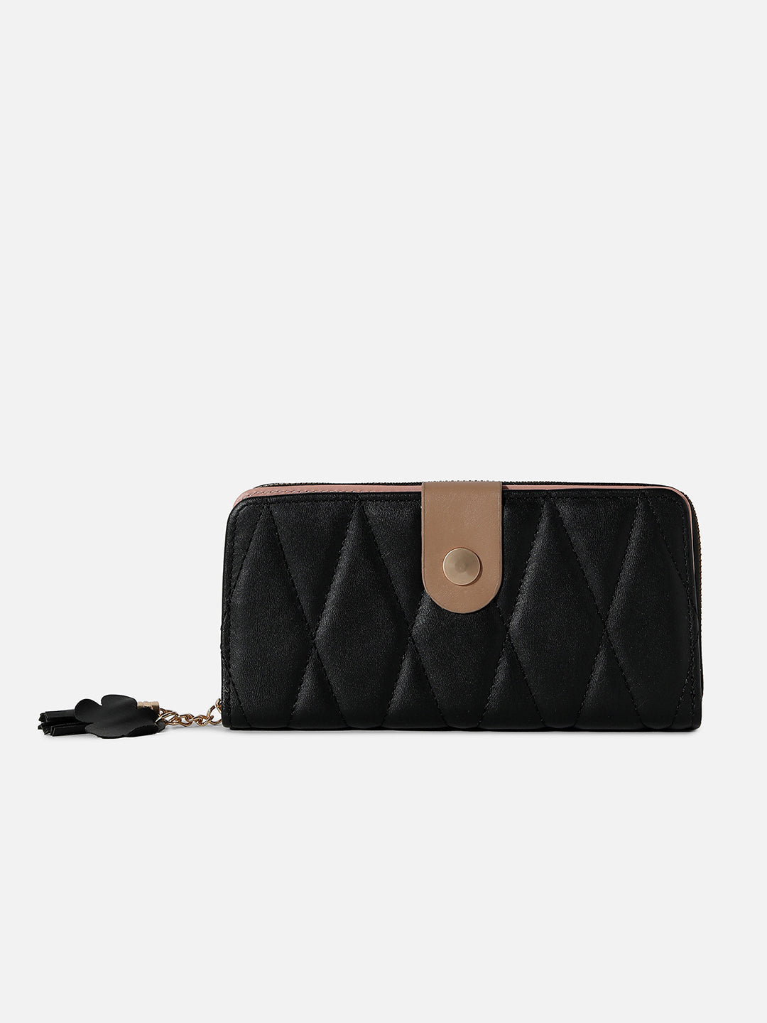 Black Textured Vegan Leather Wallet