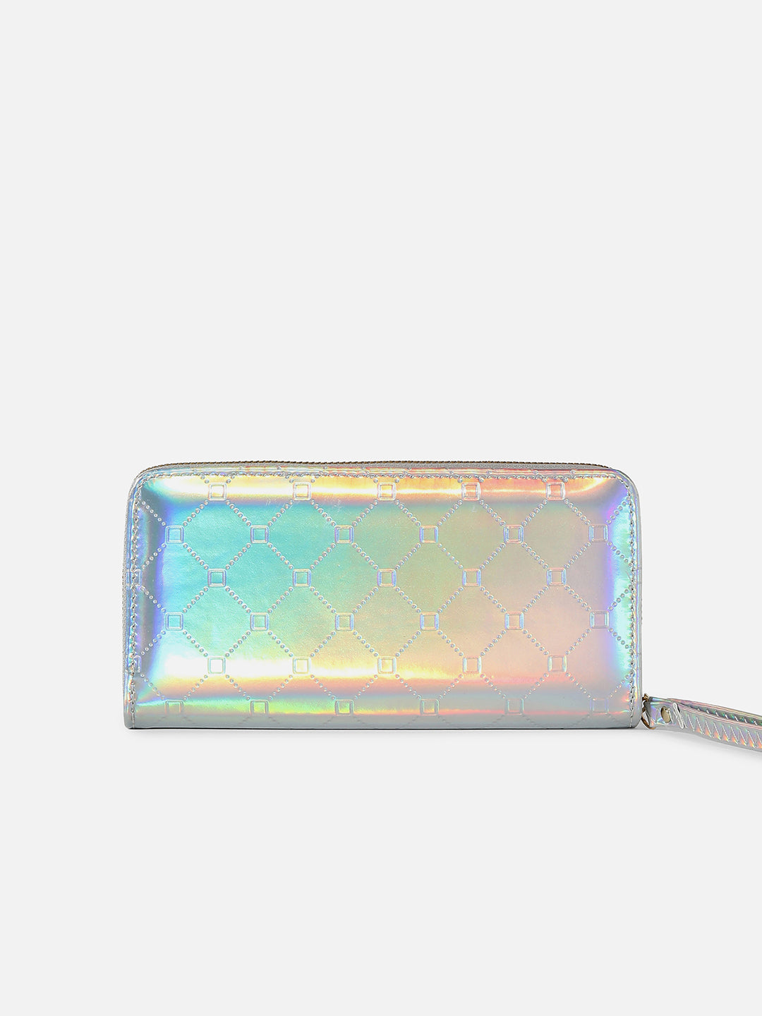Silver Textured Vegan Leather Wallet