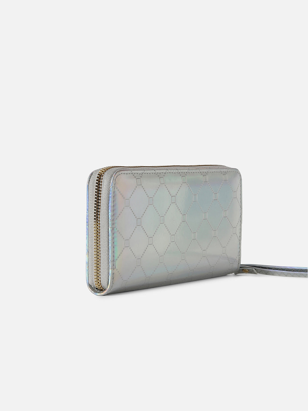Silver Textured Vegan Leather Wallet