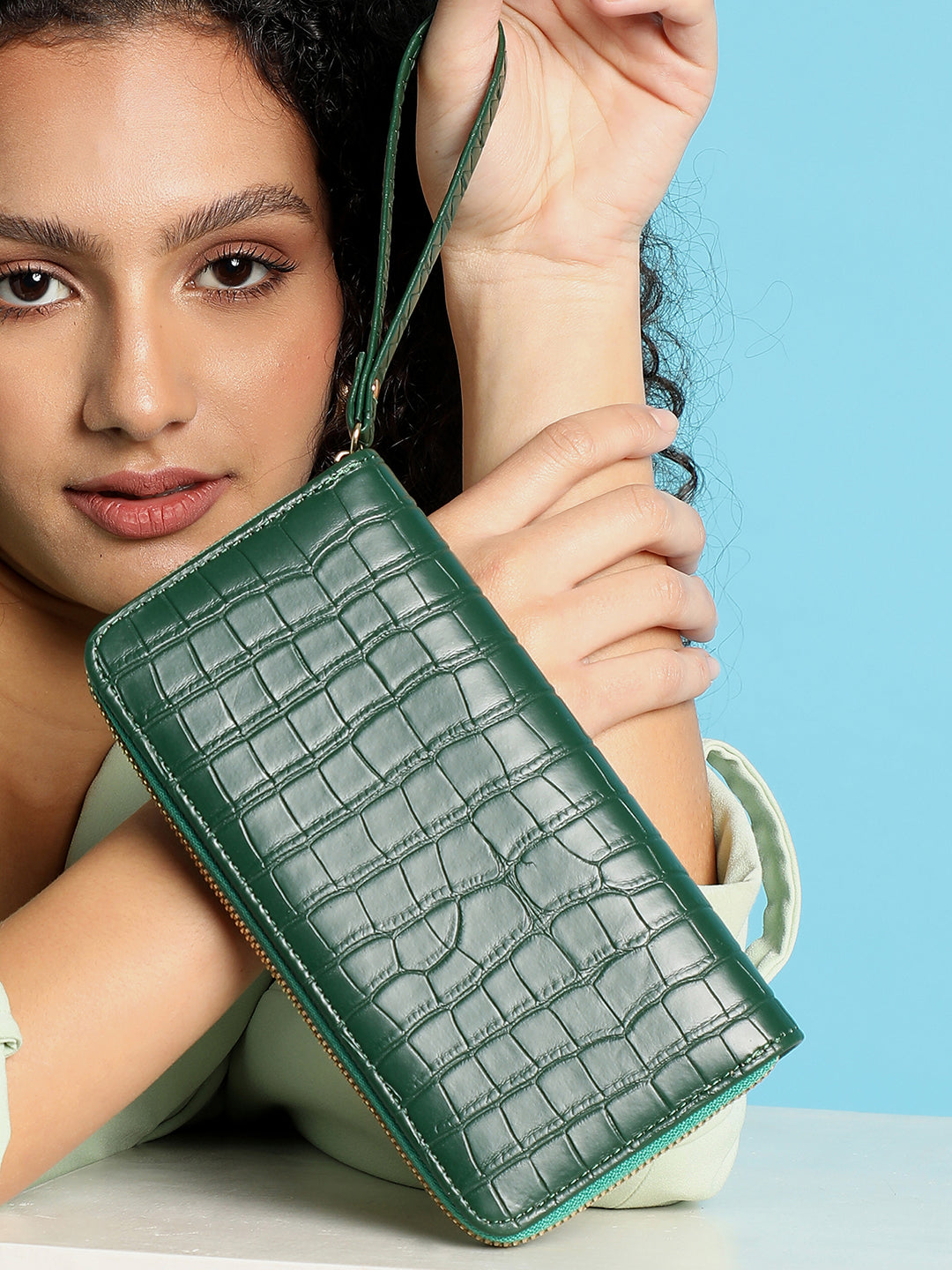 Forest Green Textured Vegan Leather Wallet