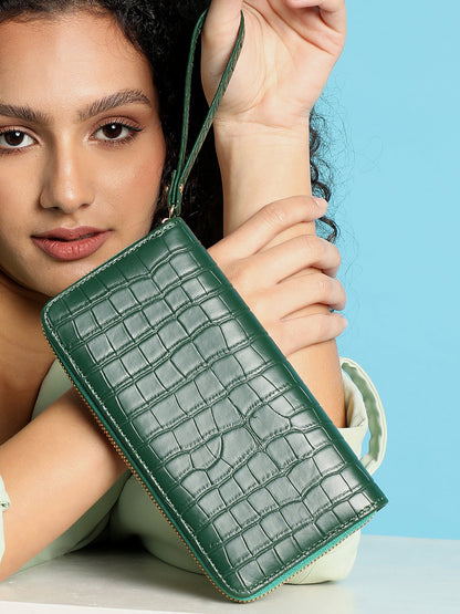 Forest Green Textured Vegan Leather Wallet