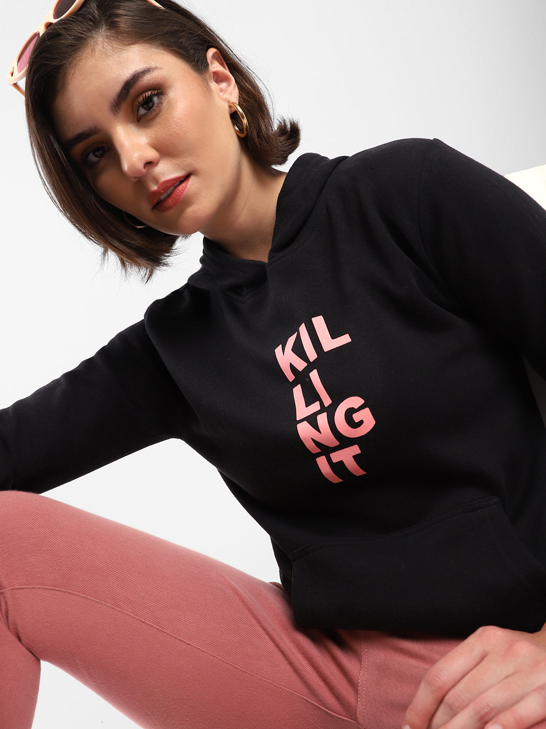 Printed Stylish Casual Hooded Sweatshirt