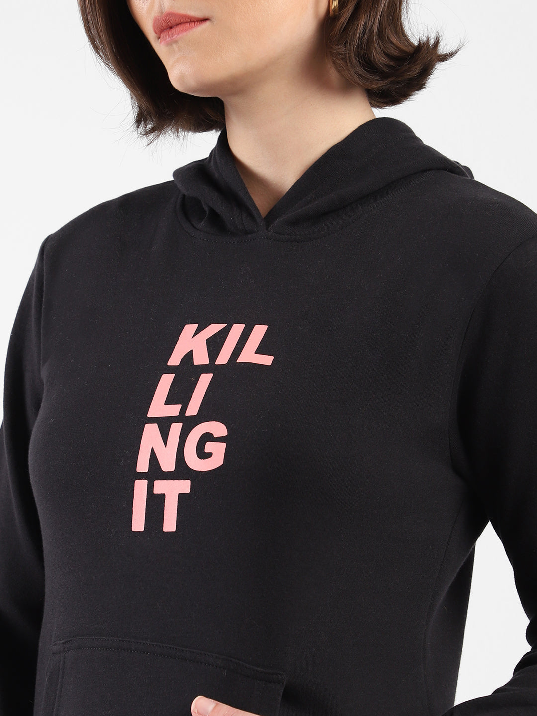 Printed Stylish Casual Hooded Sweatshirt