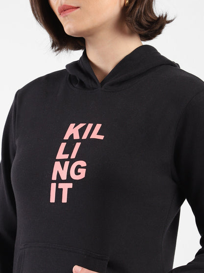 Printed Stylish Casual Hooded Sweatshirt