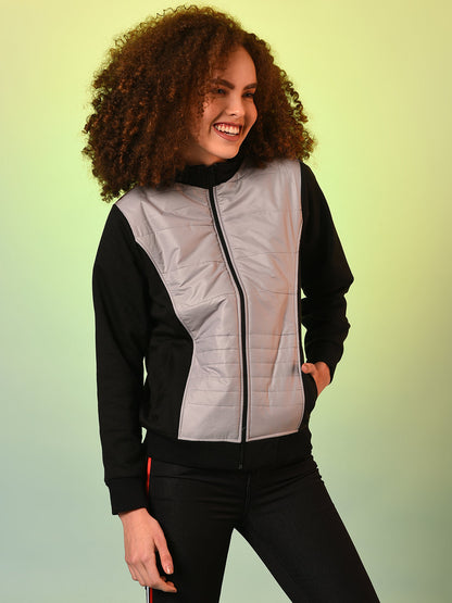 Zip-Front Jacket With Quilted Details