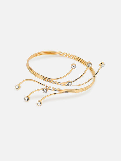 Gold Plated Party Rhinestones Armlet For Women