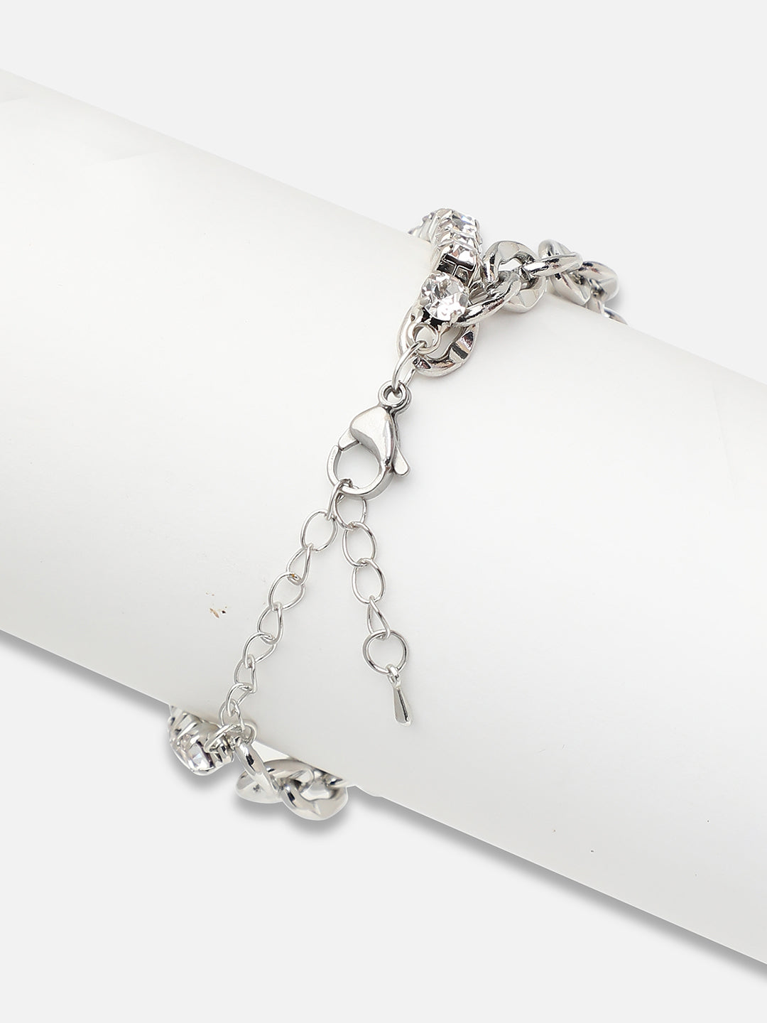 Silver Plated Party Designer Stone Bracelet