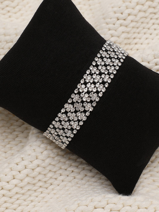 Silver Plated Party American Diamond Bracelet