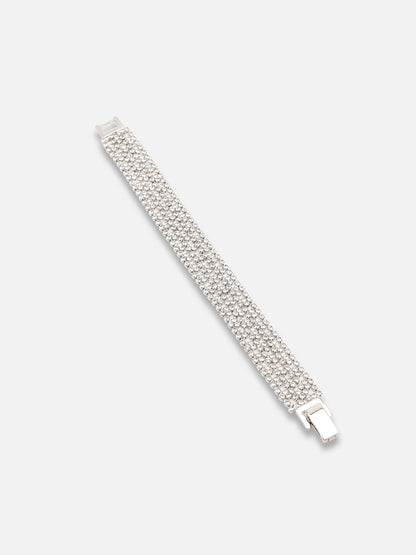 Silver Plated Party American Diamond Bracelet
