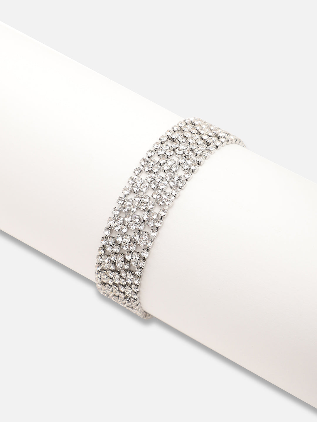 Silver Plated Party American Diamond Bracelet