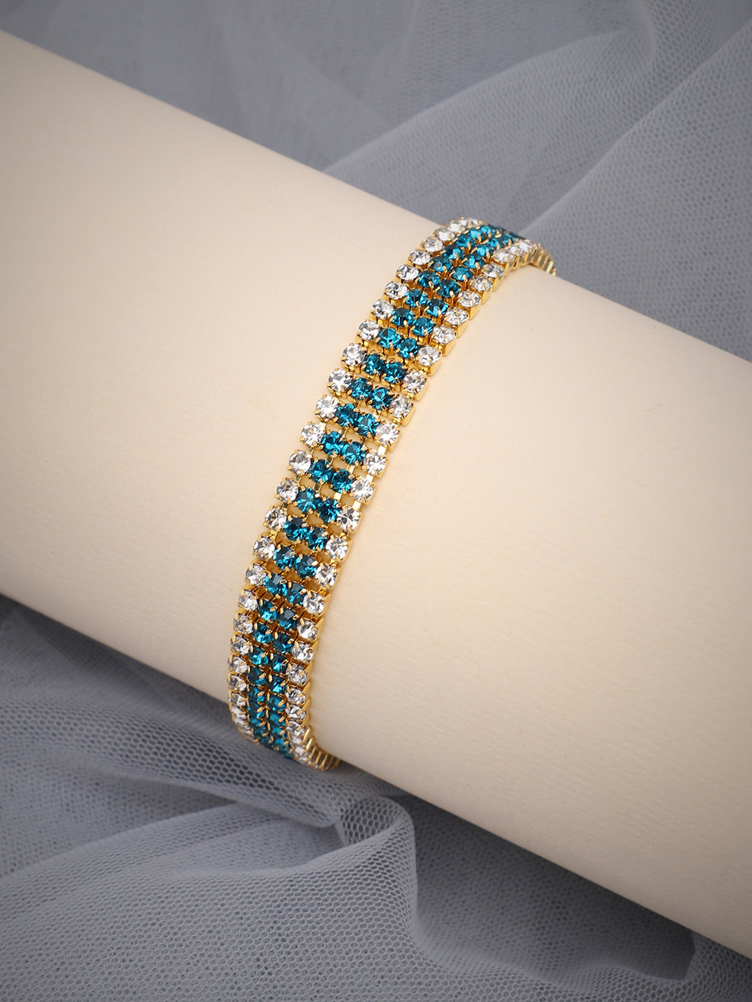 Gold Plated Party Designer Stone Bracelet For Women
