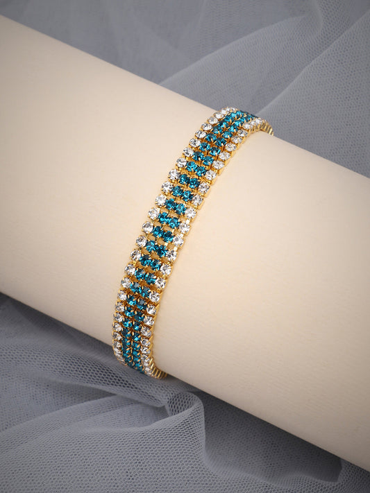Gold Plated Party Designer Stone Bracelet For Women