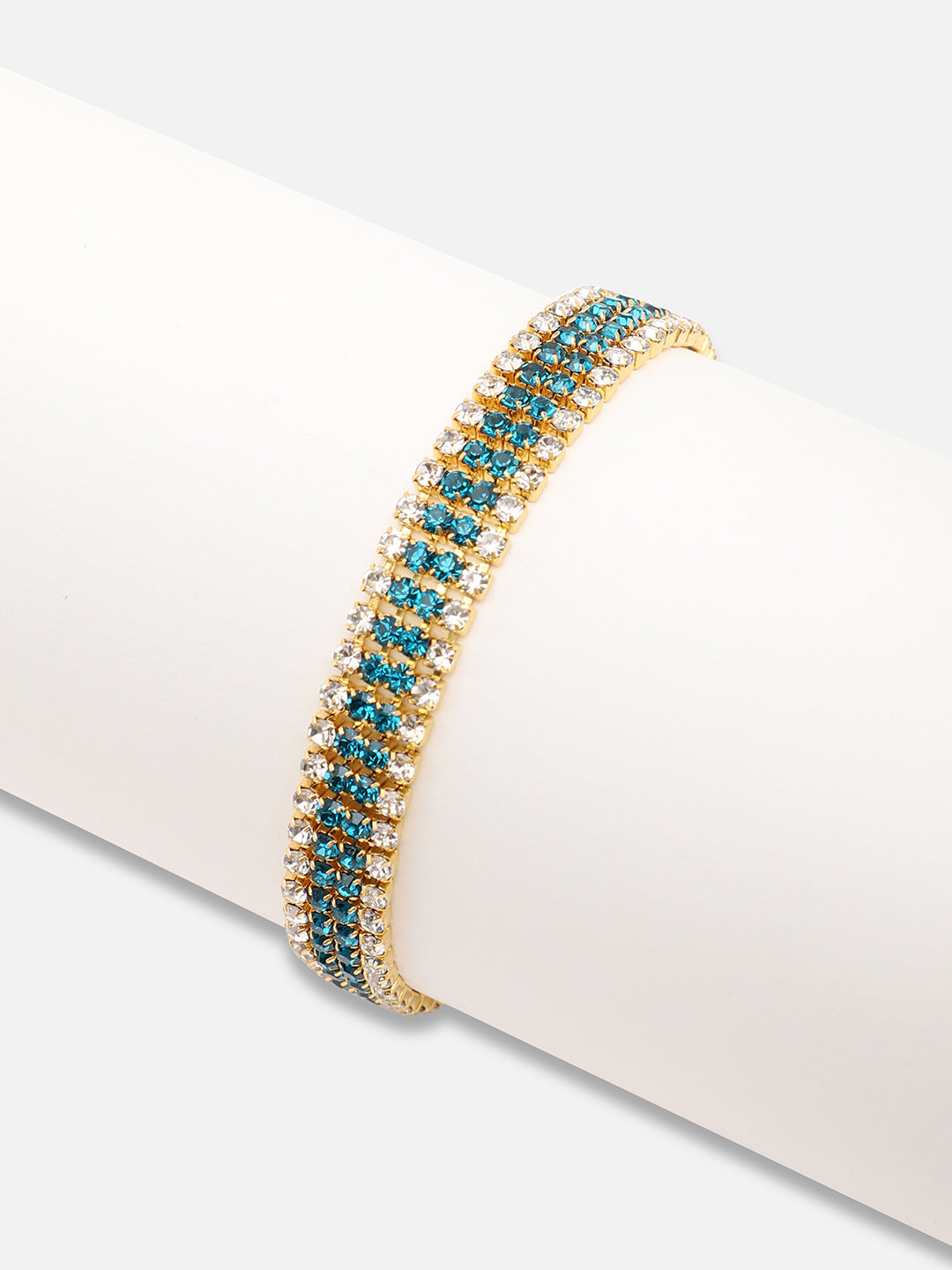Gold Plated Party Designer Stone Bracelet For Women
