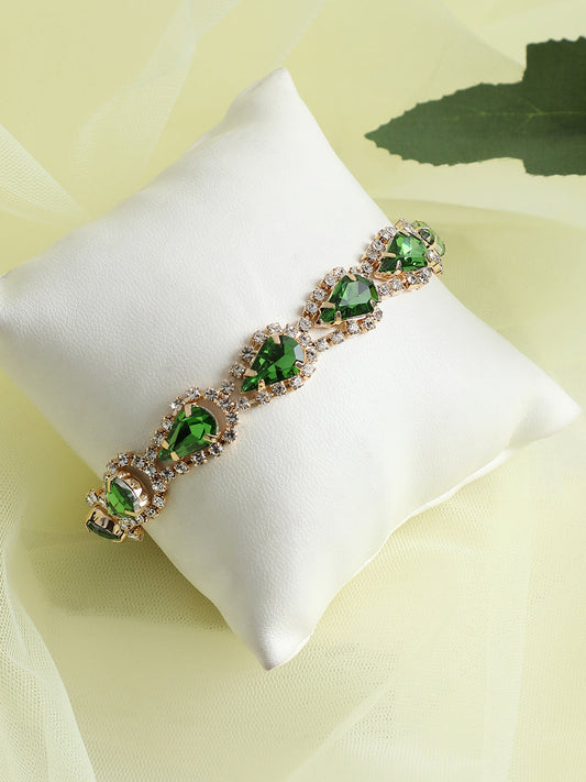 Gold Plated Party Designer Stone Bracelet For Women